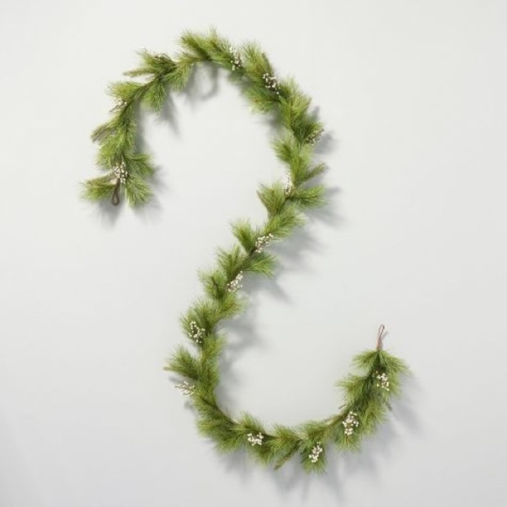 Target Hearth & Hand™ w/ Magnolia Needle Pine w/ Snowberries Faux 12’ Garland